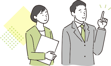 案内するスタッフ